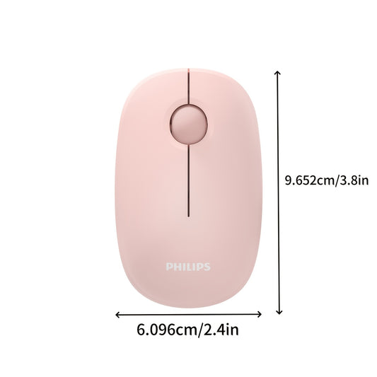 For Philips Wireless Mouse, Silent Click, Portable USB Wireless Mouse, Suitable for PC, Laptop, Gaming