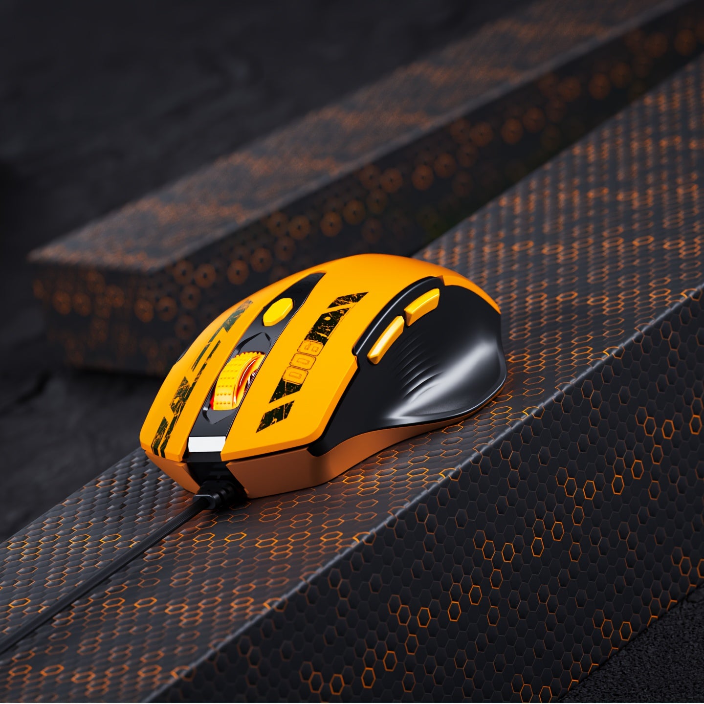 Gaming Mouse 6-Button Wired Mouse | Ergonomic Design, 1.5M USB Cable, LED Breathing Lights, Right-Handed for Gaming & Work