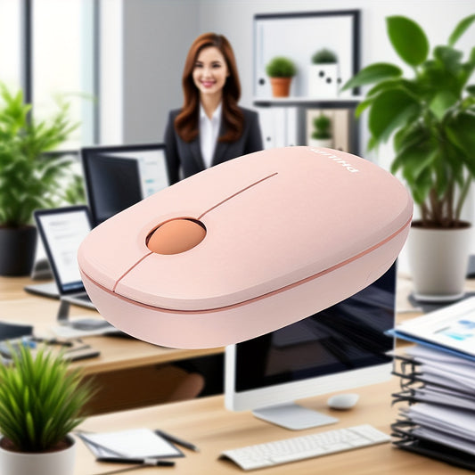 Girl Pink Business Mouse, 1600DPI, Simple and Casual Wireless Mouse