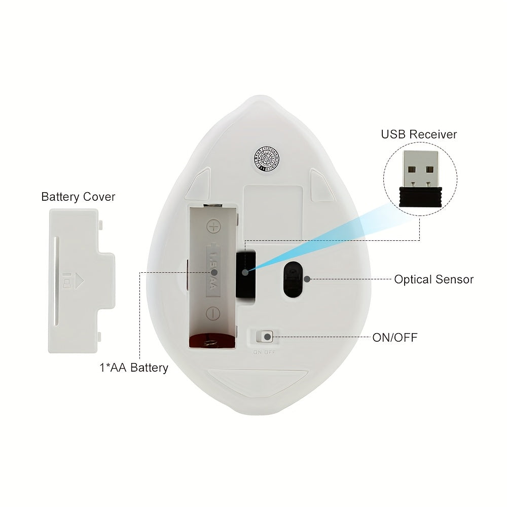 2.4GHz Wireless Mouse Cute Hamster Shape Less Noice Portable Mobile Optical