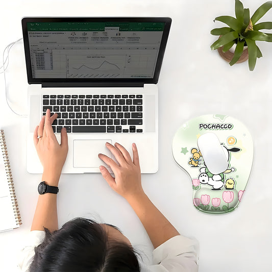 Ergonomic Wrist Mouse Pad - Cute Kawaii Gaming & Office Mat with Non-Slip Base