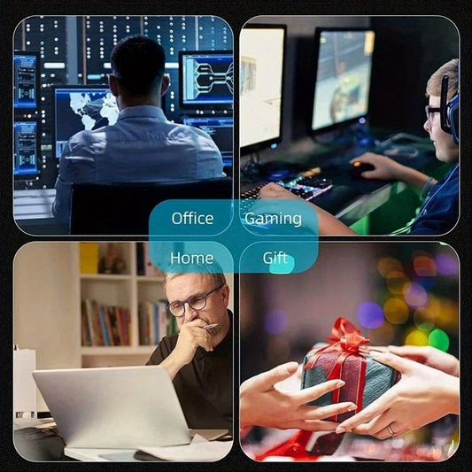 1pc Elegant Black & White Marble Pattern Rubber Mouse Mat - Ideal for Gaming & Office Use