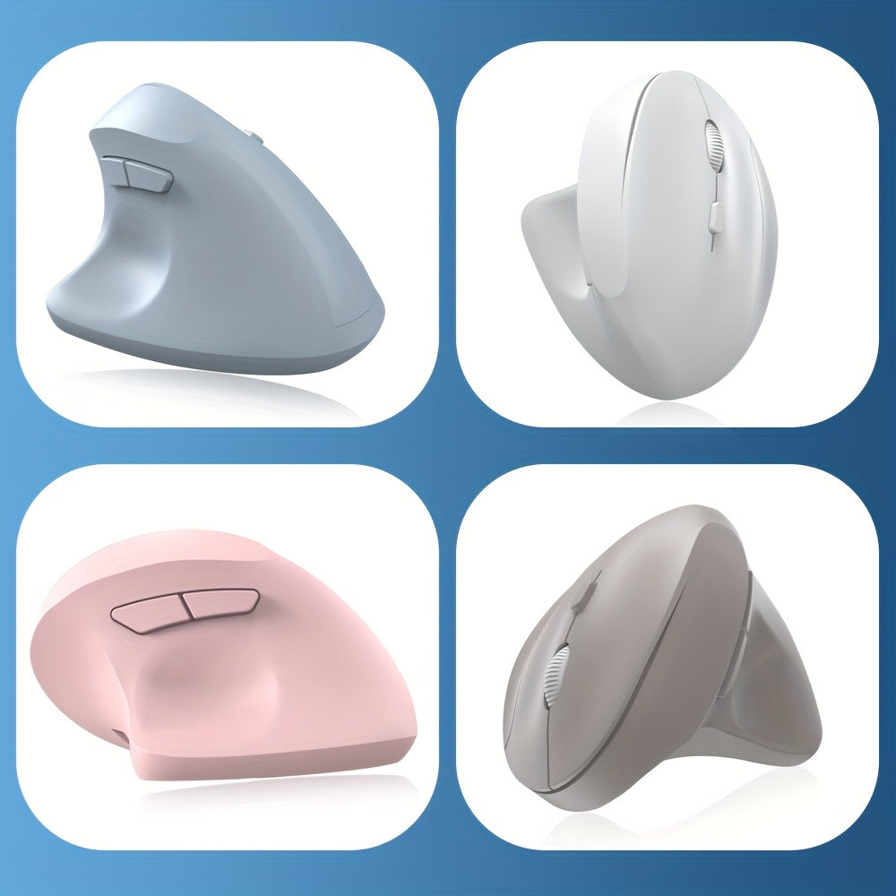 Ergonomic Wireless Vertical Mouse, Dual Mode 2.4G USB+BT 6-Button Standing Vertical Optical Mouse for PC Computer