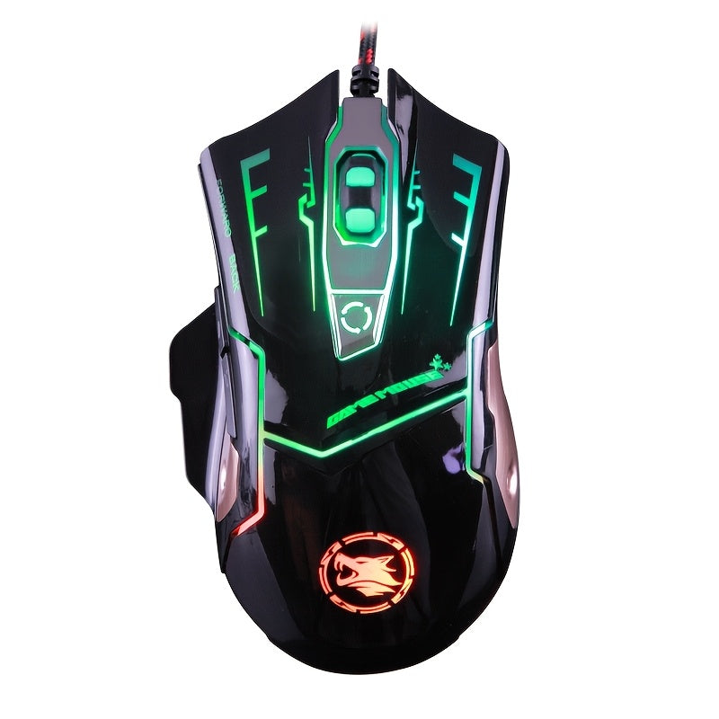 Ergonomic wired gaming mouse - 7 lighting effects, USB powered, suitable for PC and laptop gaming