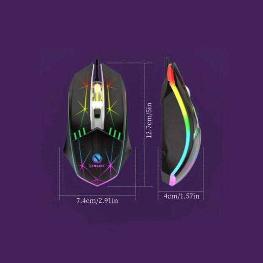 4D Colorful Wired USB Gaming Mouse, Optical Sensor, Ergonomic Design