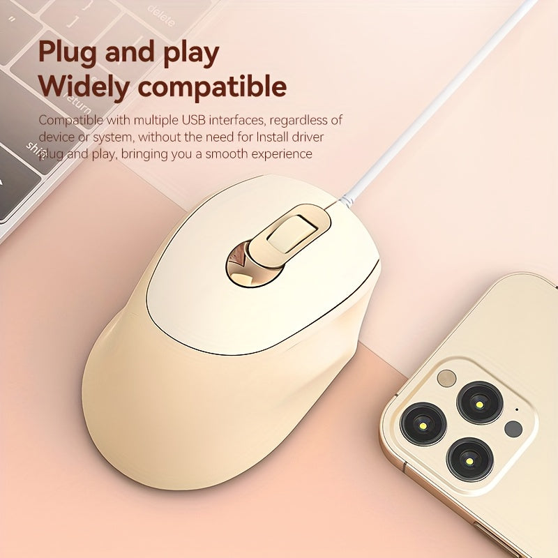 USB Wired Mouse, Stylish Business Office Mouse, USB Wired Mouse with Comfortable Hand Feel