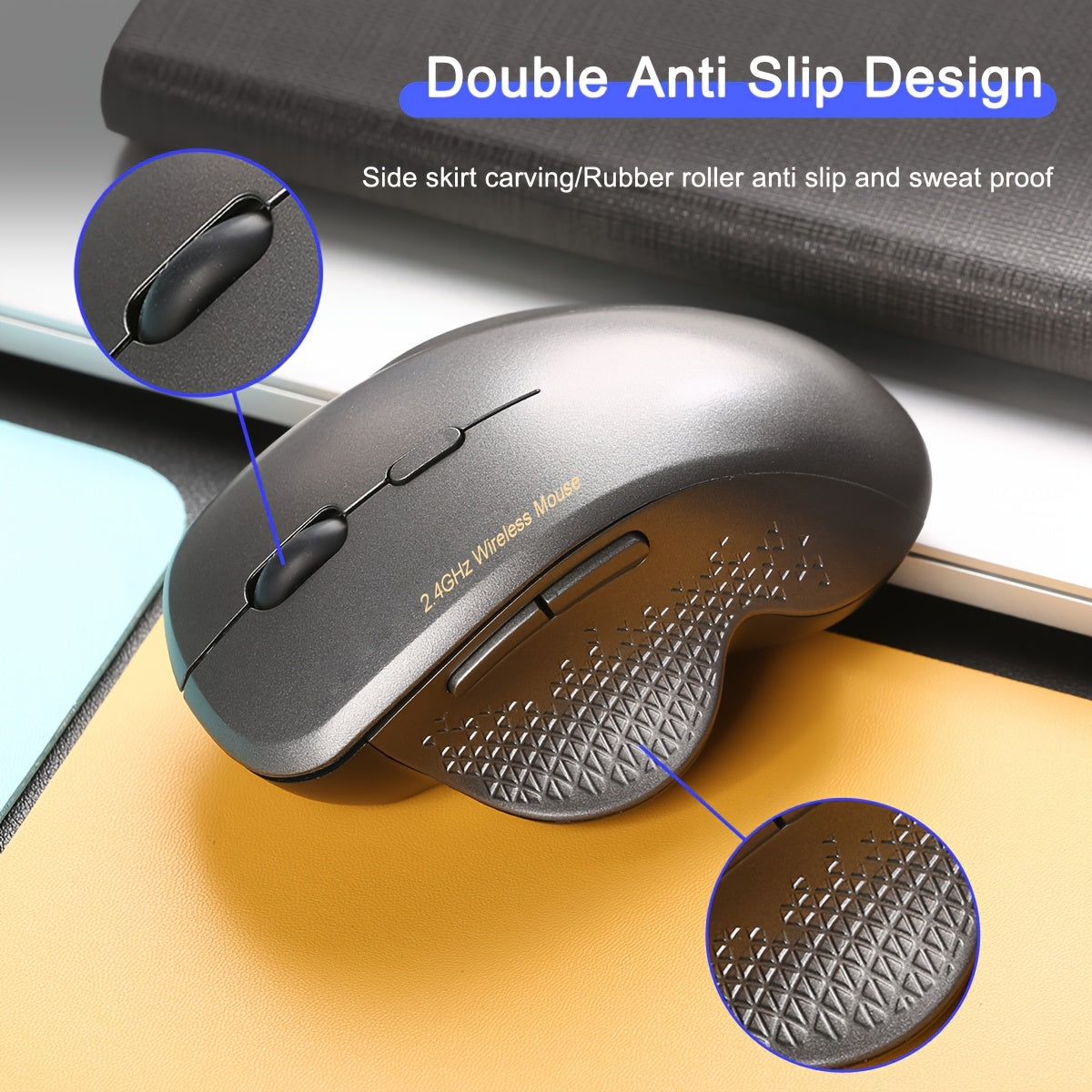 2, 4G Wireless Mouse for Laptops, Comfortable Touch, Suitable for Left and Right Hands