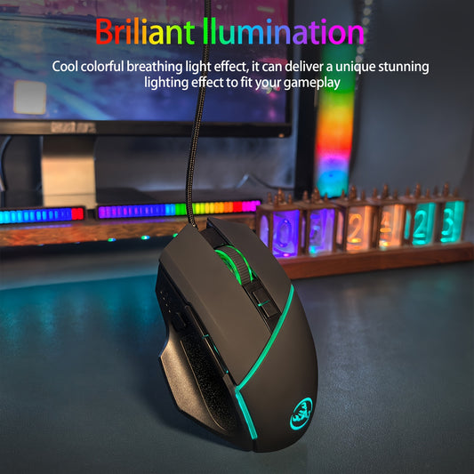 Gaming Mouse Premium Gaming Mouse with Stunning LED Lighting, Durable Braided Cables