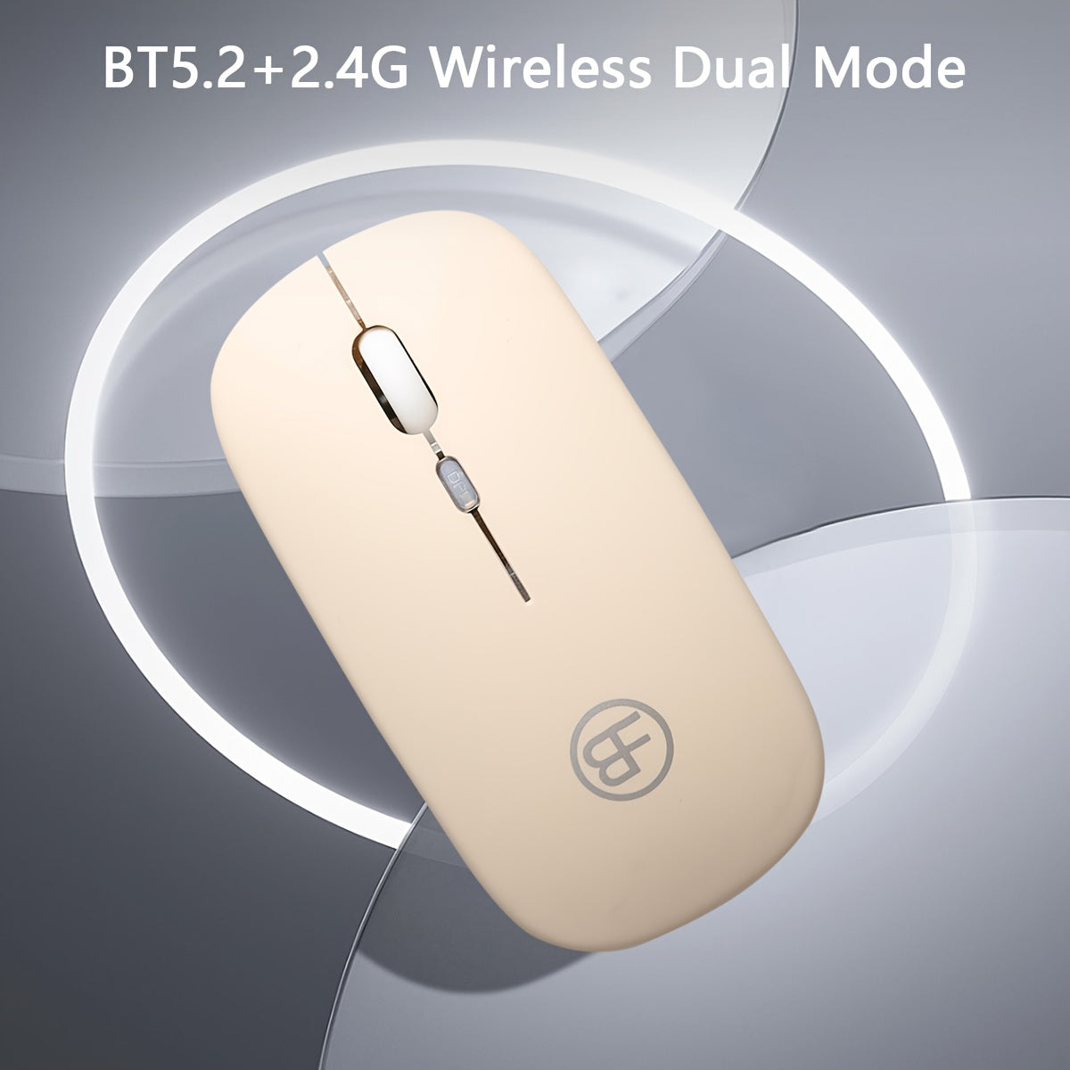 USB C Rechargeable Silent Wireless Mouse, RGB Light Emitting BT+2.4Ghz Dual Mode Wireless Mouse for Laptop Tablet Phone
