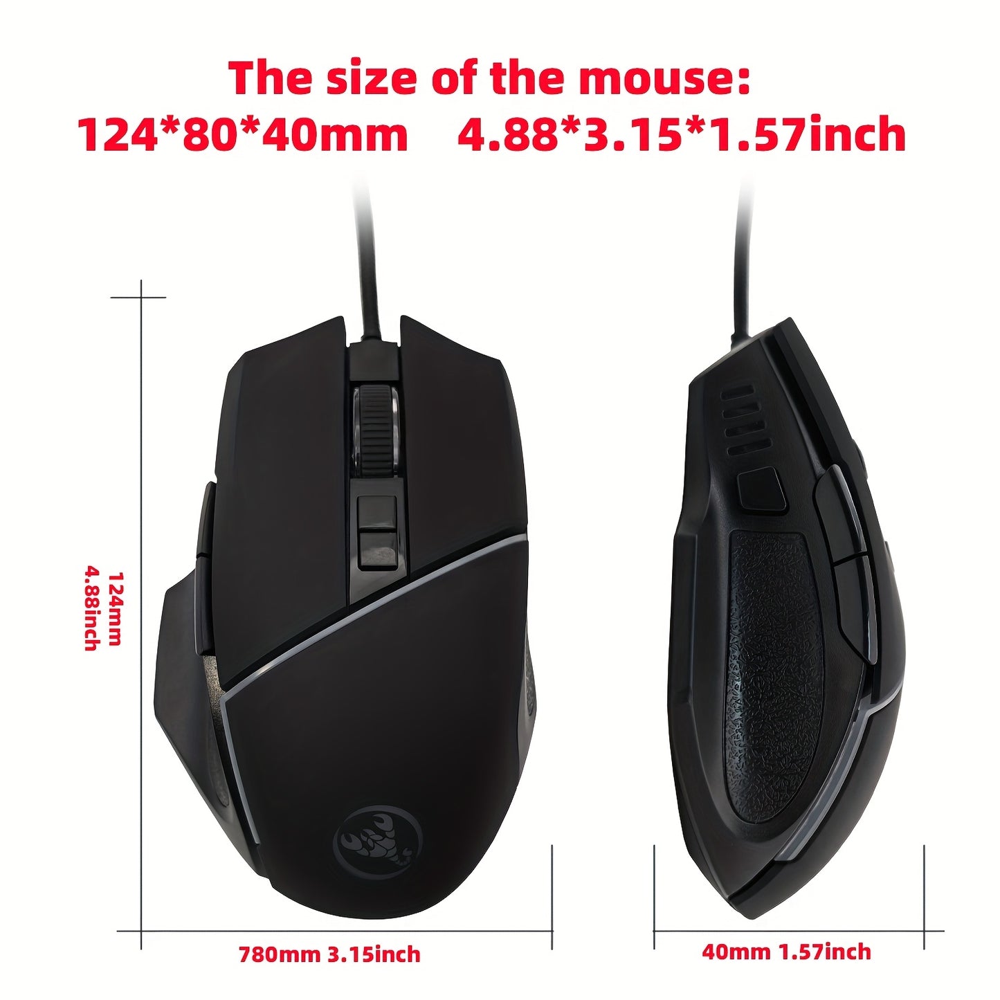 Gaming Mouse Premium Gaming Mouse with Stunning LED Lighting, Durable Braided Cables