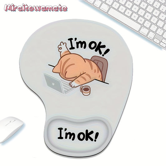 Ergonomic Mouse Pad with Wrist Support - Comfortable Non-Slip Base