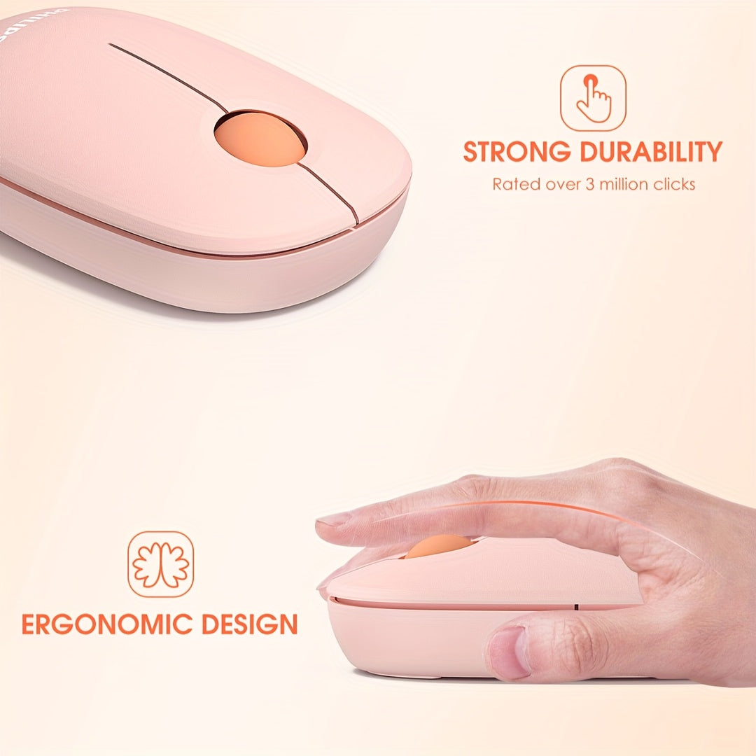 Girl Pink Business Mouse, 1600DPI, Simple and Casual Wireless Mouse