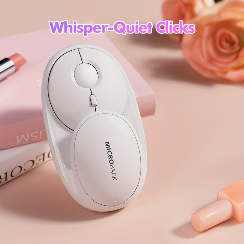 Rechargeable Wireless Mouse 2.4G\u002FBT Dual Mode, 2.4GHz Portable Cordless Mice PC, Laptop