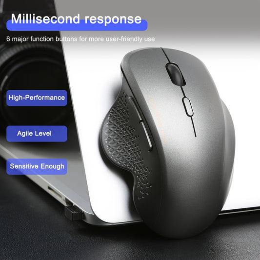 2, 4G Wireless Mouse for Laptops, Comfortable Touch, Suitable for Left and Right Hands
