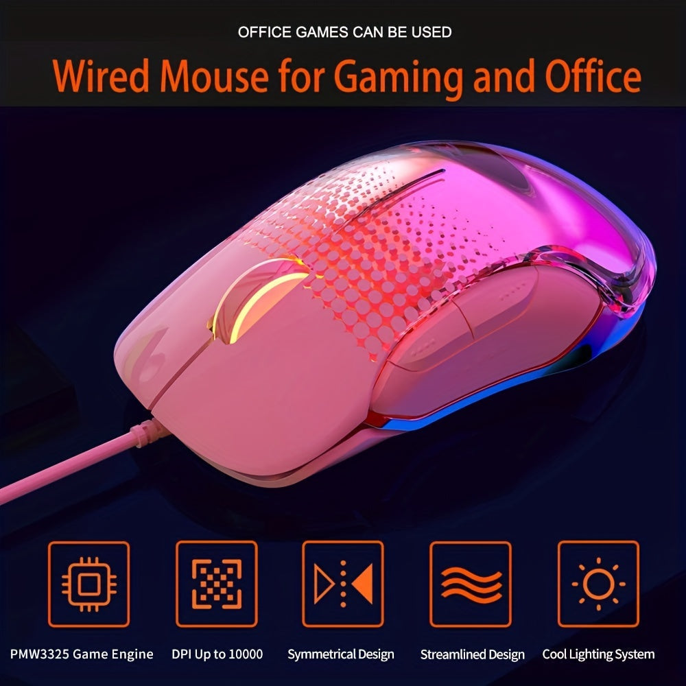 AJAZZ AJ358 RGB Lightweight Gaming Mouse-translucent LED