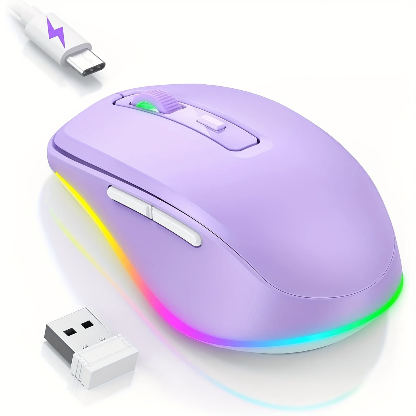 Seenda Wireless Mouse, Rechargeable Light Up LED Mouse, Office Mouse