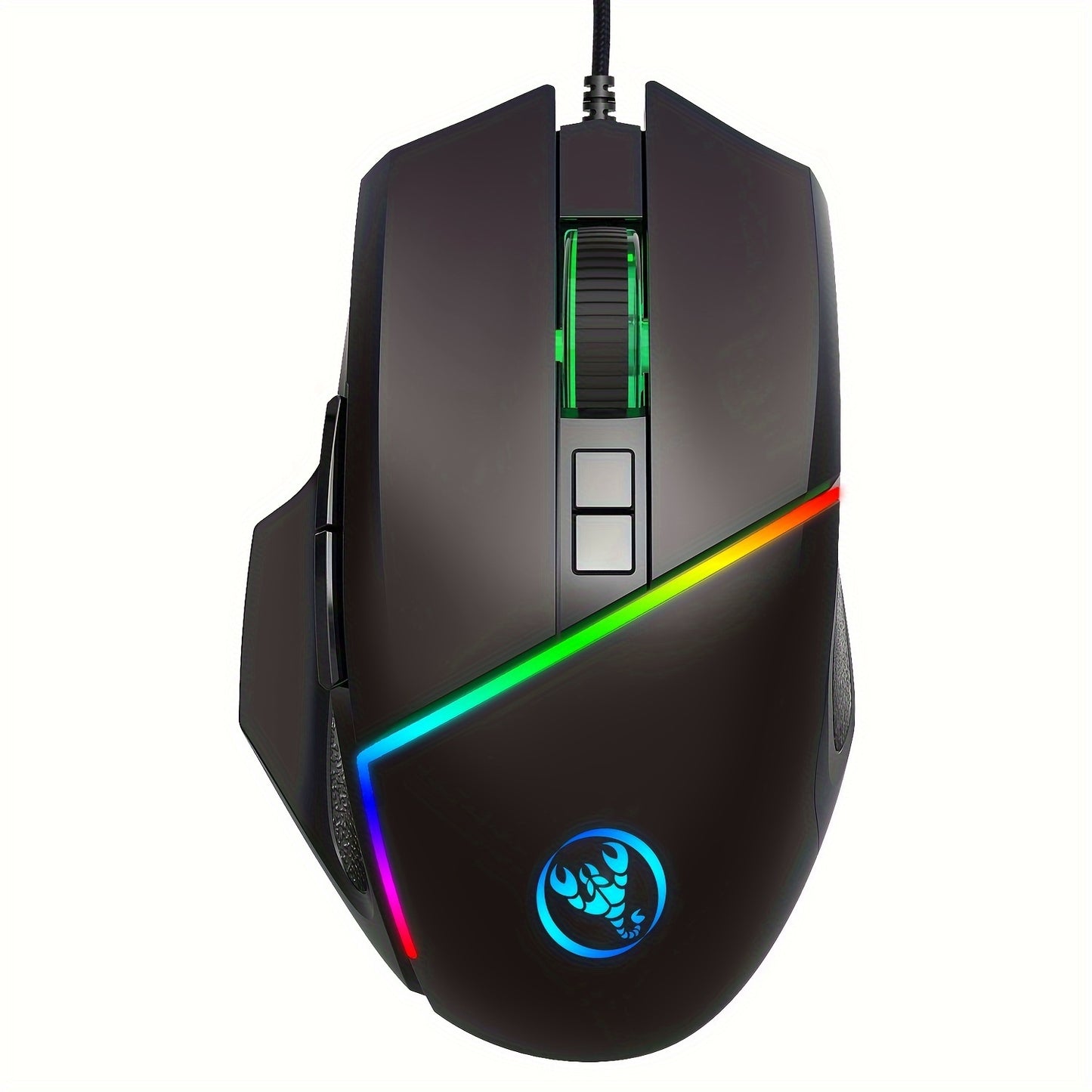 HXSJ new USB wired gaming mouse with RGB lighting and 8 buttons optical mouse suitable for gaming