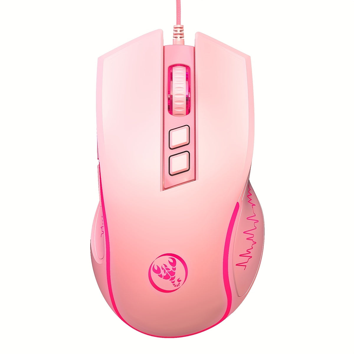 HXSJ New USB Wired Mouse with Colorful Backlight, 7 Buttons, Optical Tracking, Plug-and-Play, Suitable for Home, Office and Gaming - Model X100