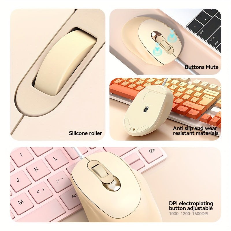 USB Wired Mouse, Stylish Business Office Mouse, USB Wired Mouse with Comfortable Hand Feel