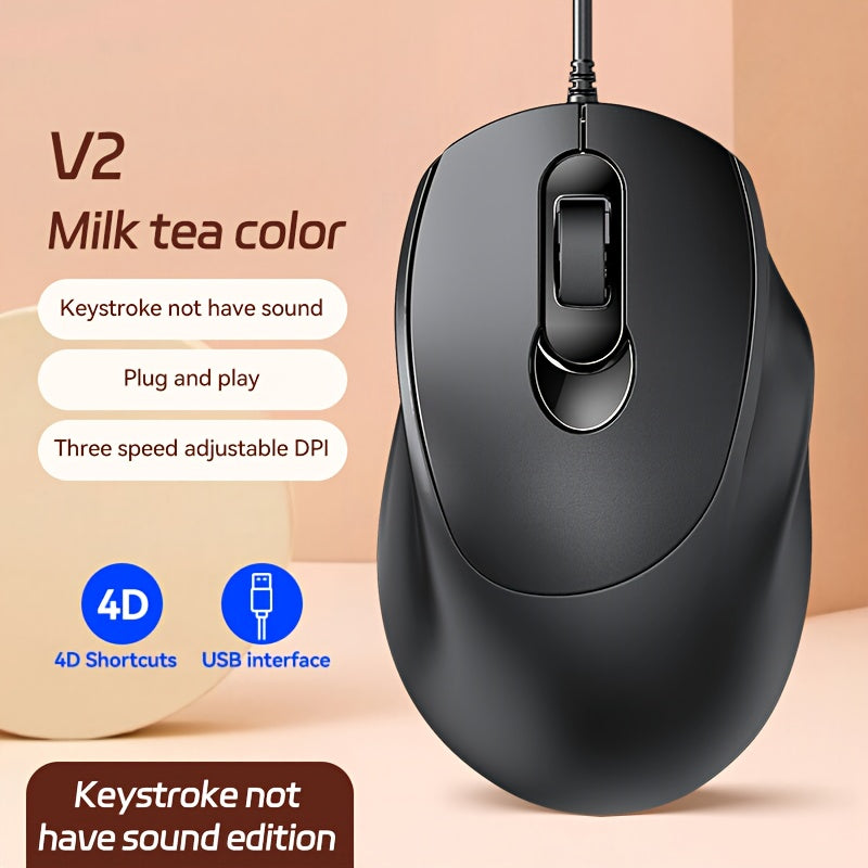 USB Wired Mouse, Stylish Business Office Mouse, USB Wired Mouse with Comfortable Hand Feel