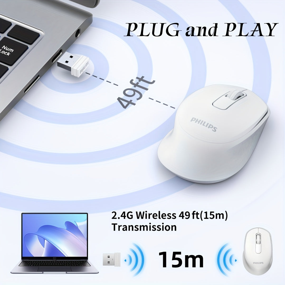 Philips Dual Mode Business Mouse, 2.4G Wireless Mouse, Ergonomic Design