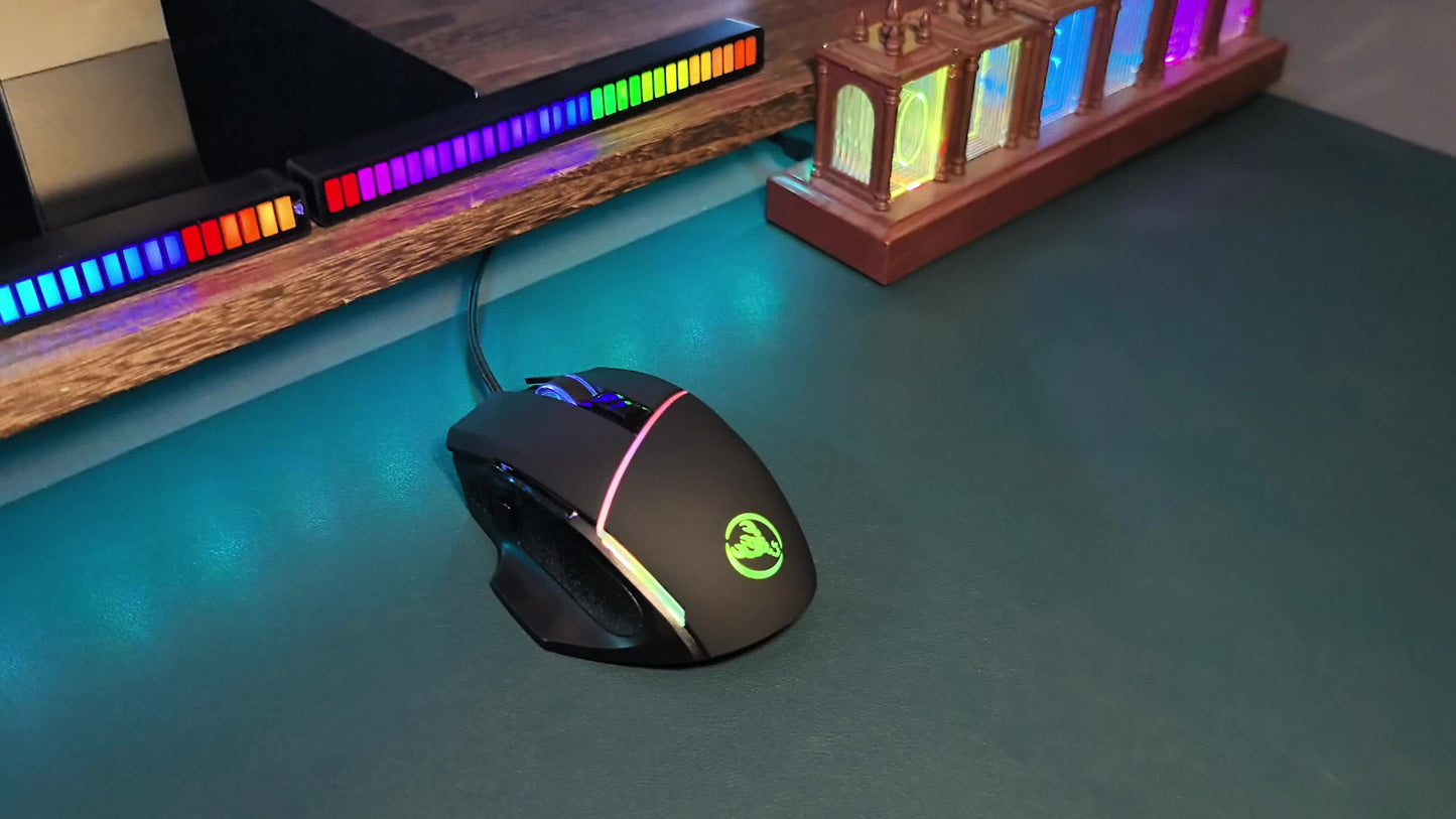 Gaming Mouse Premium Gaming Mouse with Stunning LED Lighting, Durable Braided Cables