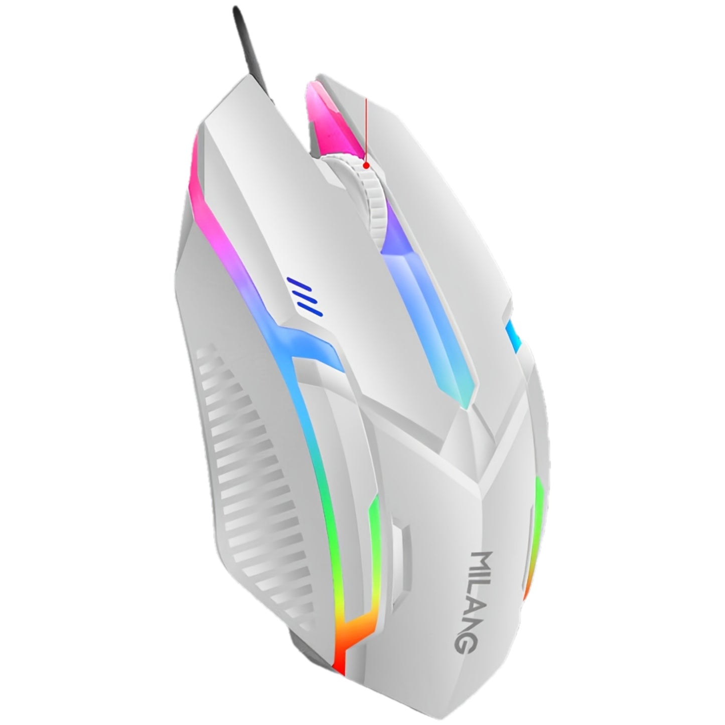 1pc MILANG Wired Gaming Mouse, RGB Backlit, Ergonomic Design, 3D Non-Slip Roller with Scale