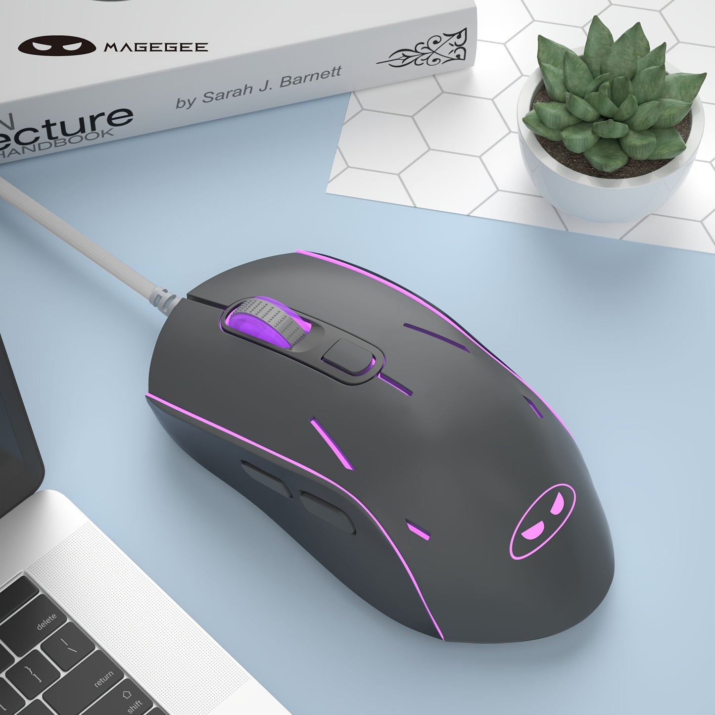 Magegee G12 Mouse with USB Wired Connection, Illuminated Design, Suitable for Office Use