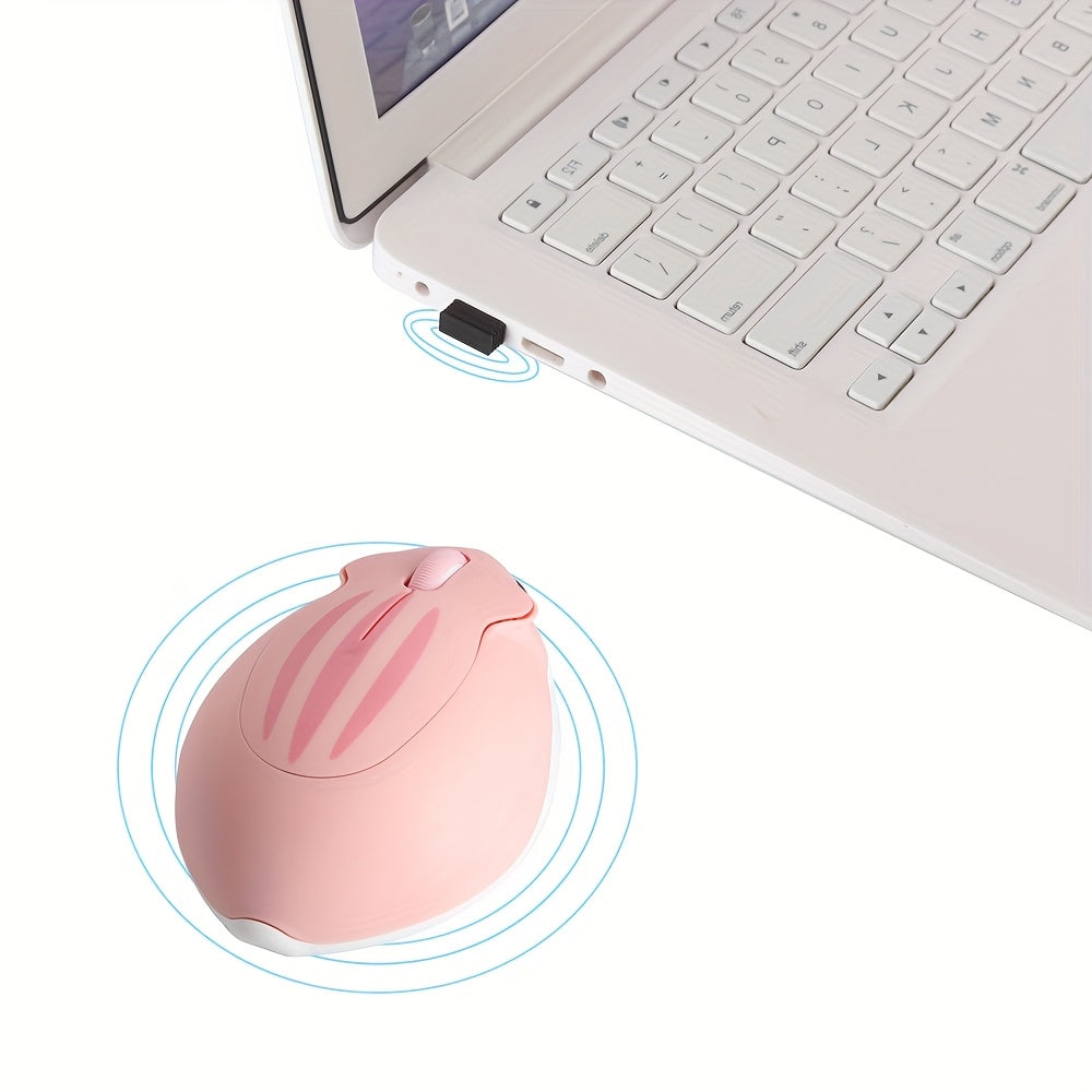 2.4GHz Wireless Mouse Cute Hamster Shape Less Noice Portable Mobile Optical