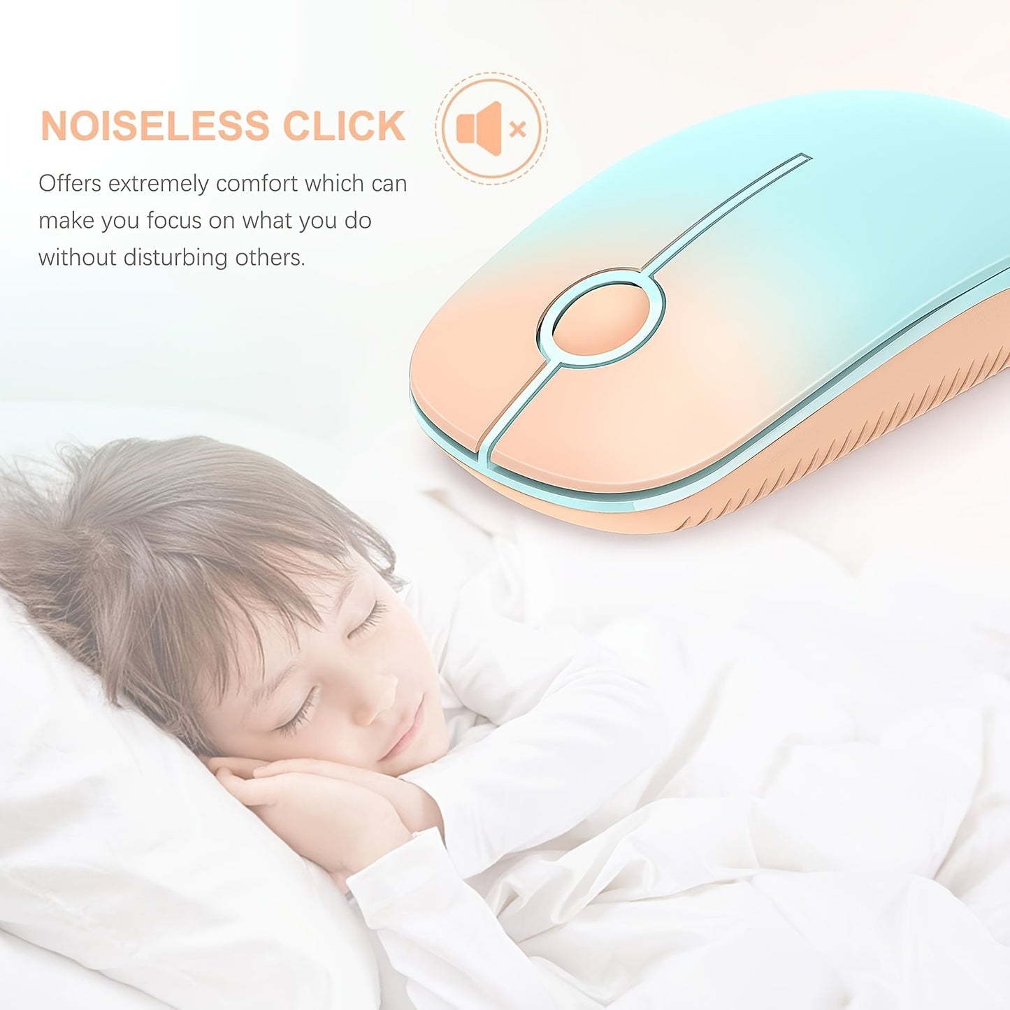 Wireless Mouse - 2.4G Slim Portable Computer Mouse with Nano Receiver