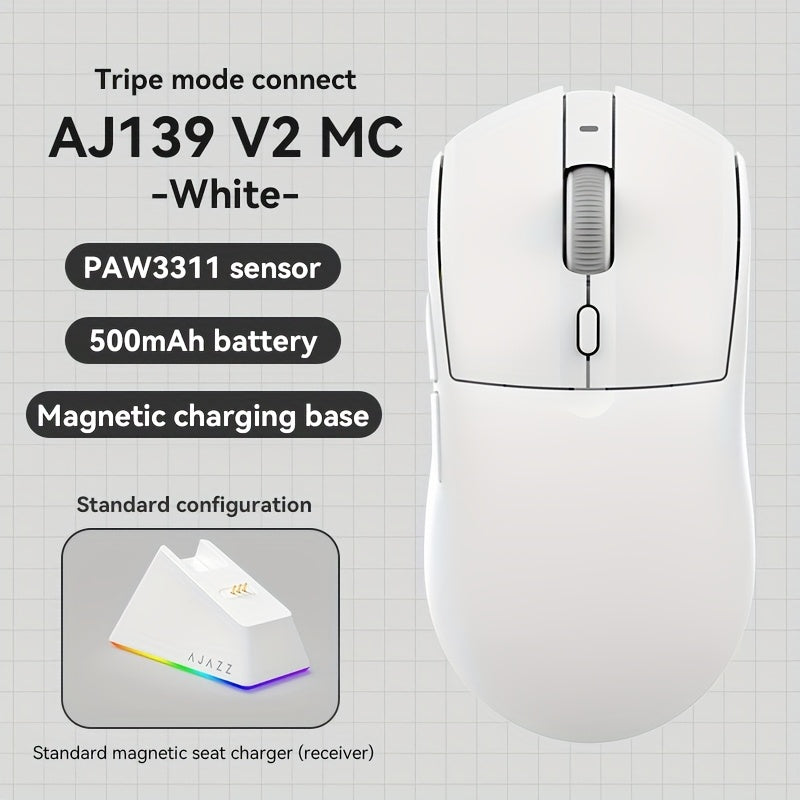 AJAZZ Small & Medium Hand Lightweight Wireless Mouse - RGB Full-Color Magnetic Base