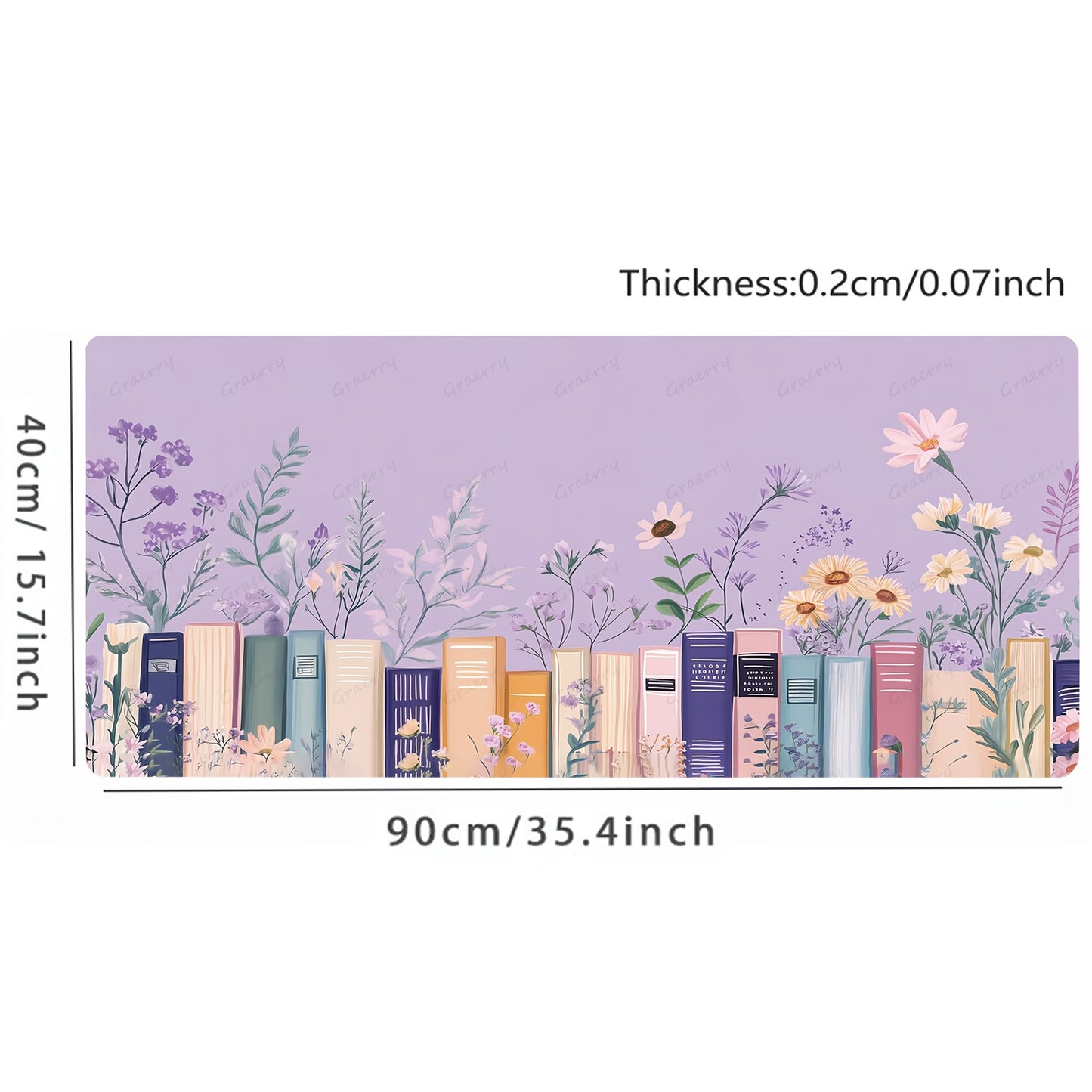 1pc Purple Bookish Lavender Large Mouse Pad