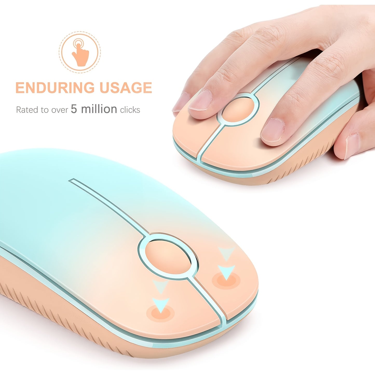 Wireless Mouse - 2.4G Slim Portable Computer Mouse with Nano Receiver
