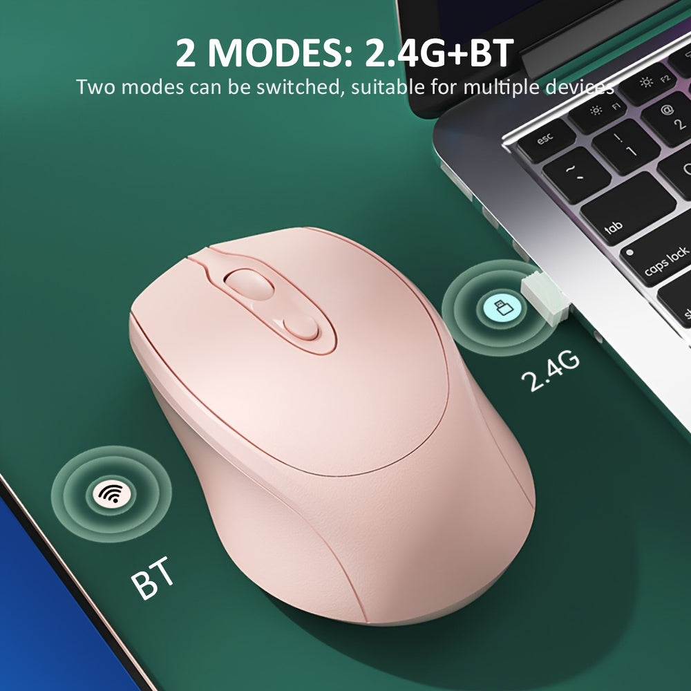 Wireless Silent Mouse Wireless Silent Mouse | Ambidextrous Dual-Mode Ergonomic Type-C Rechargeable for Office