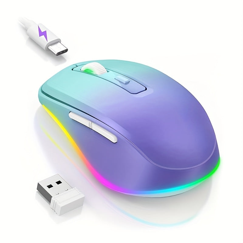 Seenda Wireless Mouse, Rechargeable Light Up LED Mouse, Office Mouse