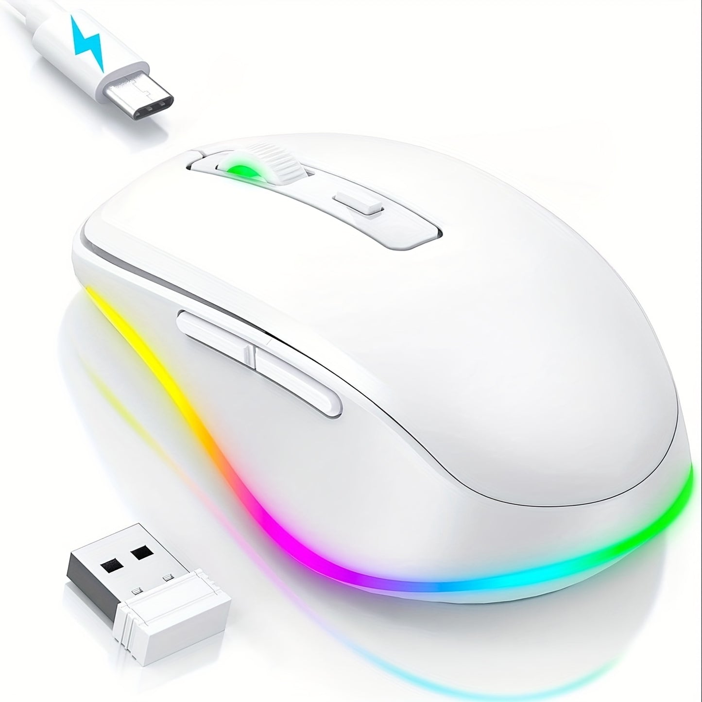 Seenda Wireless Mouse, Rechargeable Light Up LED Mouse, Office Mouse