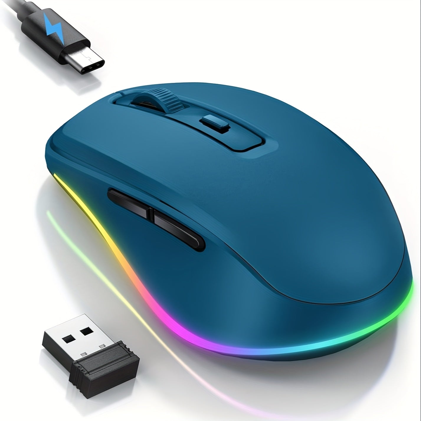 Seenda Wireless Mouse, Rechargeable Light Up LED Mouse, Office Mouse