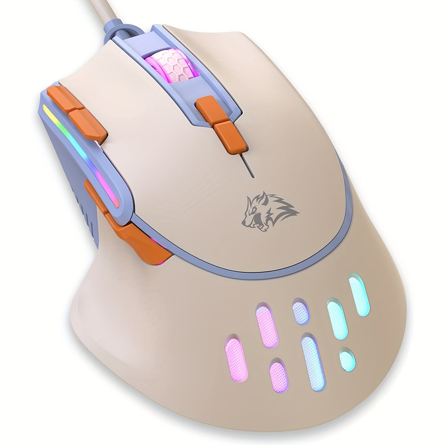 MAGIC-REFINER M2 Wired Gaming Mouse with 6 Types RGB Backlit High Precision, PC Gaming Macro Programming Mouse Conform Right Hand Engineering USB Plug Play for Laptop