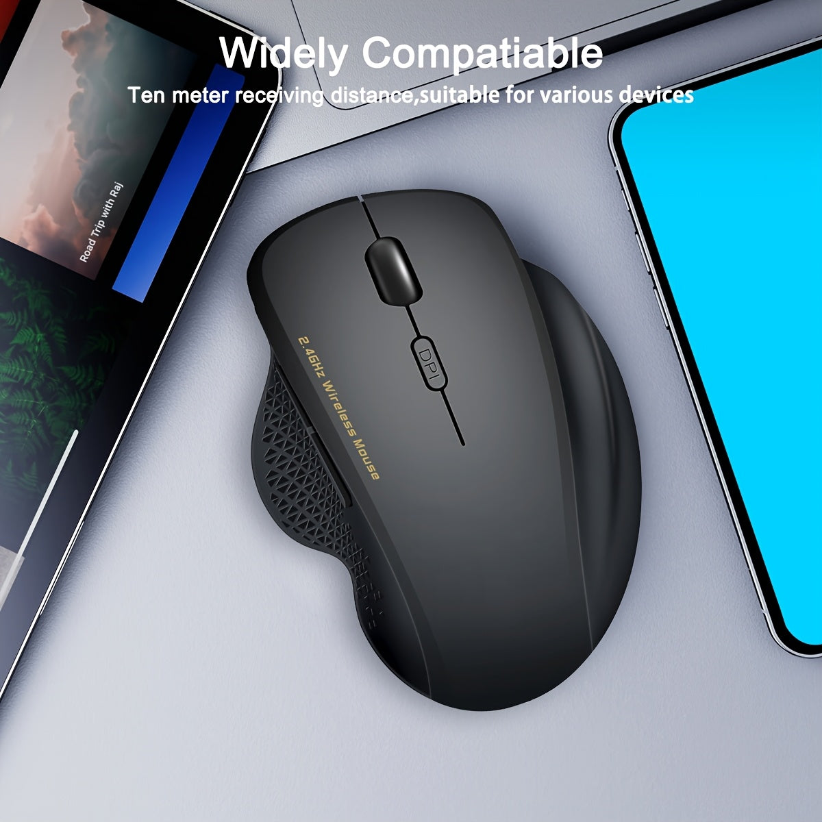 2, 4G Wireless Mouse for Laptops, Comfortable Touch, Suitable for Left and Right Hands