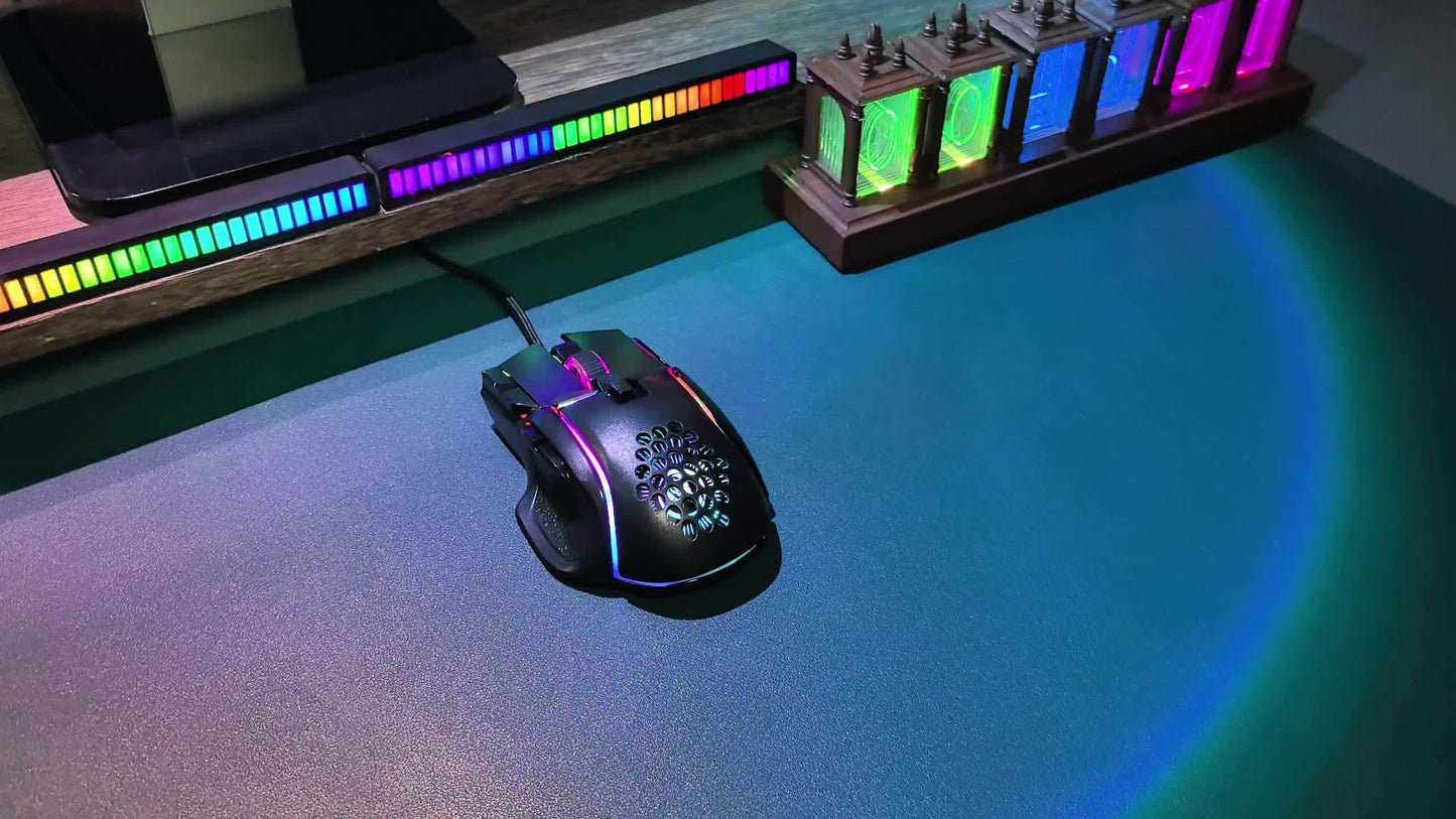 10-Key Wired Gaming Mouse with 13 RGB Lighting Modes, 12800 Performance