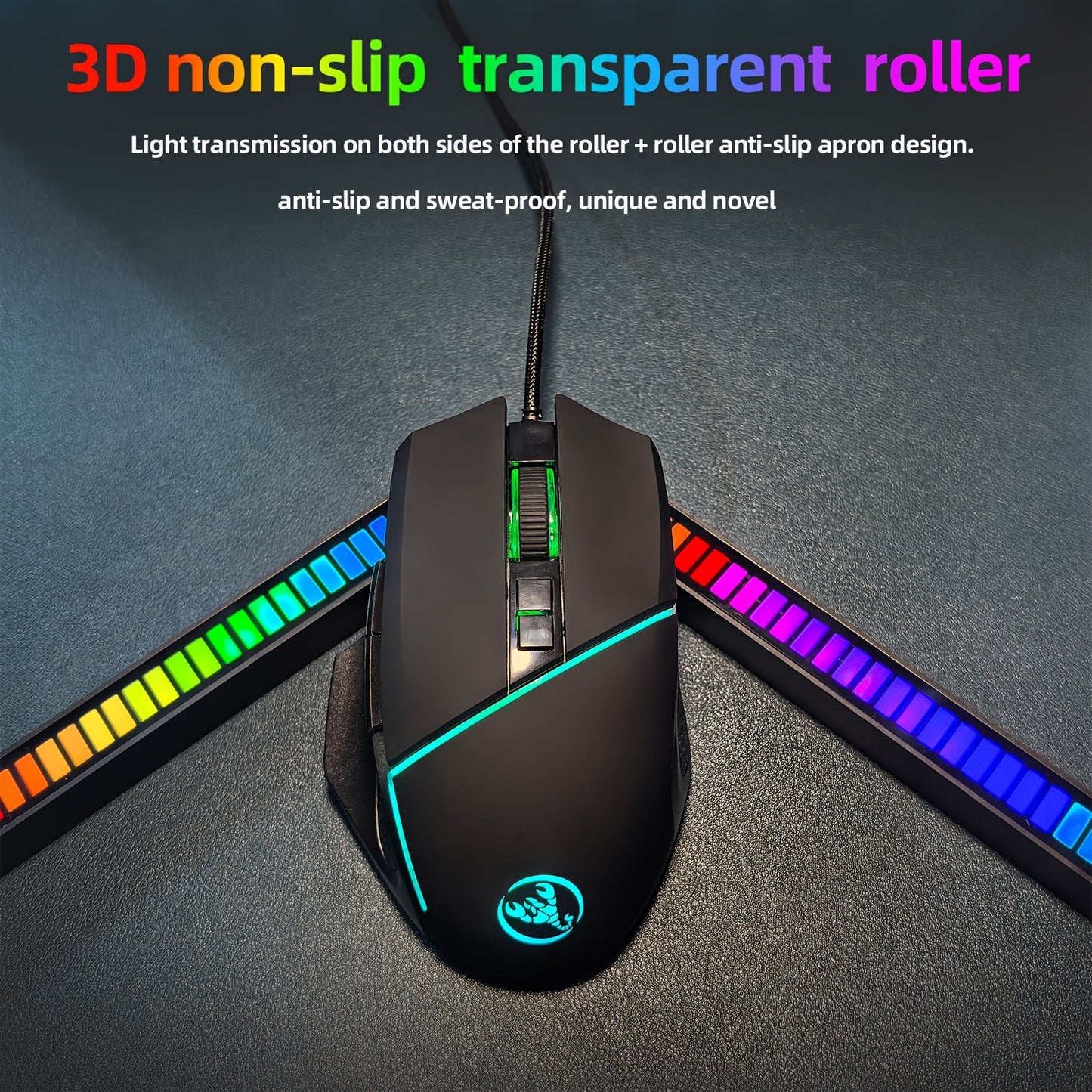 Gaming Mouse Premium Gaming Mouse with Stunning LED Lighting, Durable Braided Cables