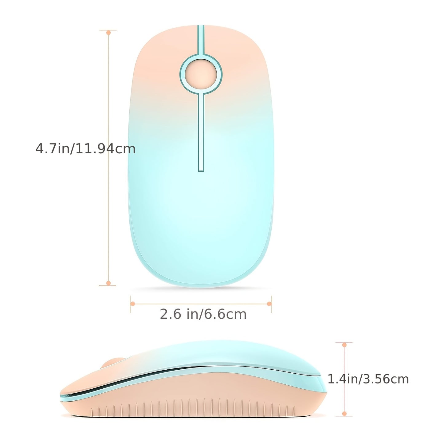 Wireless Mouse - 2.4G Slim Portable Computer Mouse with Nano Receiver