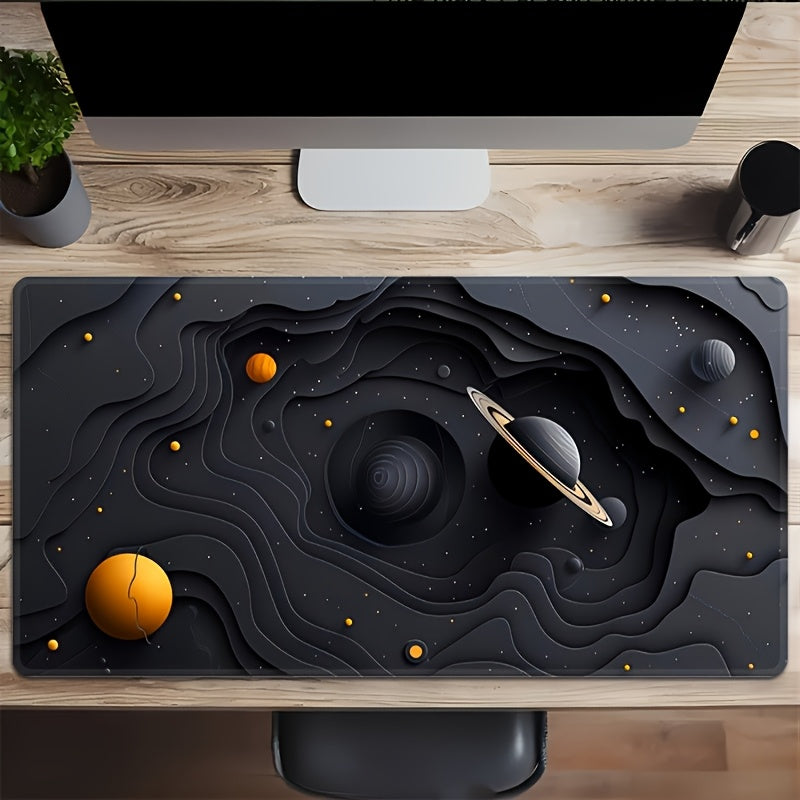 Galactic Space Gaming Mat Vibrant Cosmic Design Large Gaming Mouse Pad & Desk Mat - Galactic Space Planet Themed