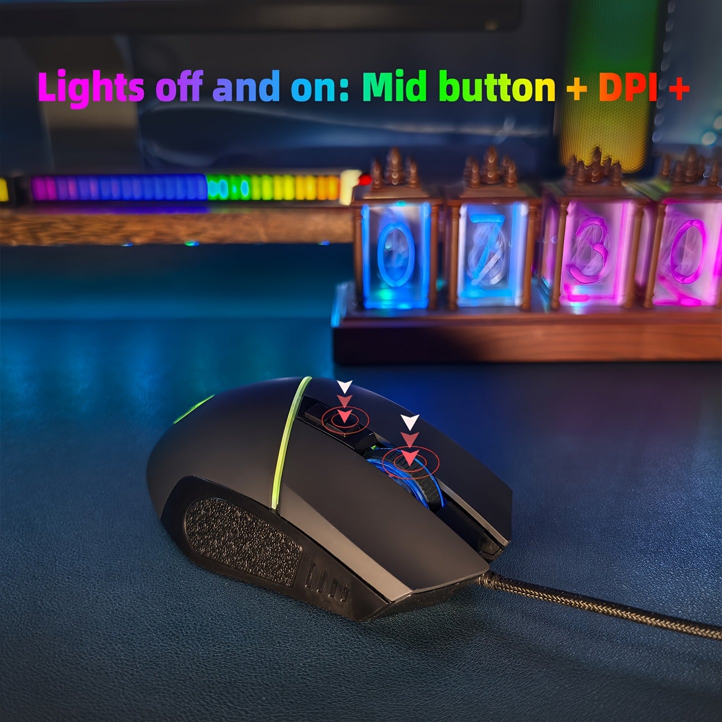 Gaming Mouse Premium Gaming Mouse with Stunning LED Lighting, Durable Braided Cables