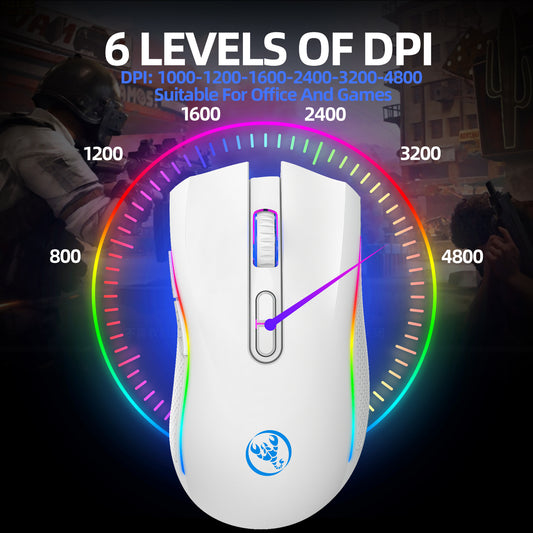 T69 2.4G RGB Luminous Wireless Mouse TYPE-C Rechargeable Interface 7-Button Game Mouse Spot Wholesale
