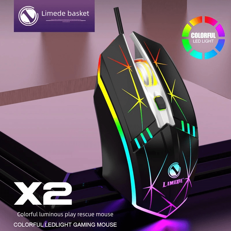 4D Colorful Wired USB Gaming Mouse, Optical Sensor, Ergonomic Design