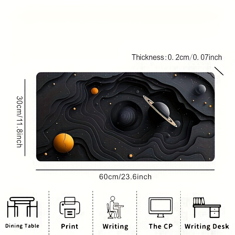 Galactic Space Gaming Mat Vibrant Cosmic Design Large Gaming Mouse Pad & Desk Mat - Galactic Space Planet Themed