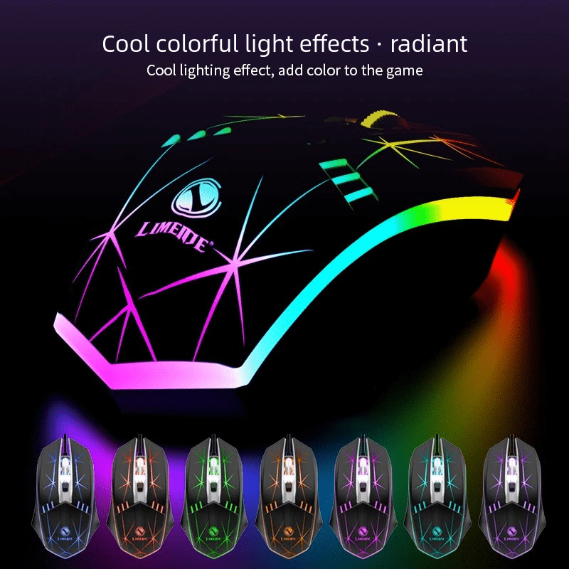 4D Colorful Wired USB Gaming Mouse, Optical Sensor, Ergonomic Design