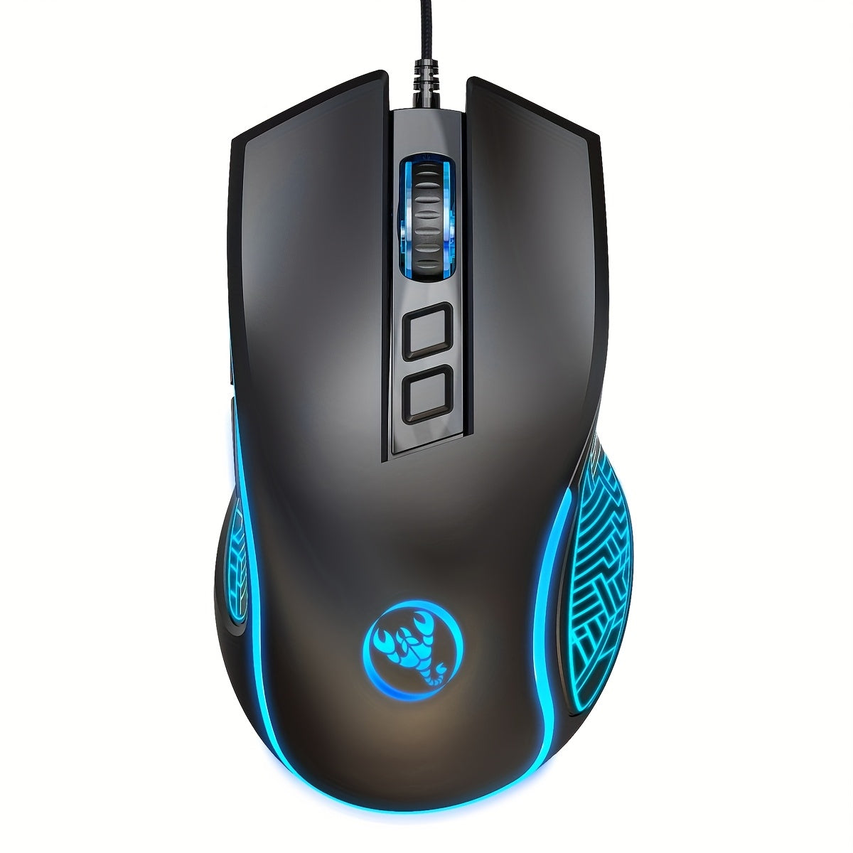 HXSJ New USB Wired Mouse with Colorful Backlight, 7 Buttons, Optical Tracking, Plug-and-Play, Suitable for Home, Office and Gaming - Model X100