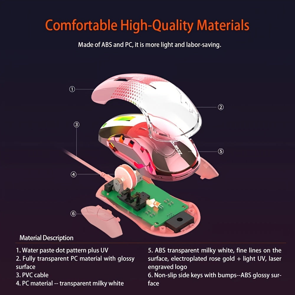 AJAZZ AJ358 RGB Lightweight Gaming Mouse-translucent LED
